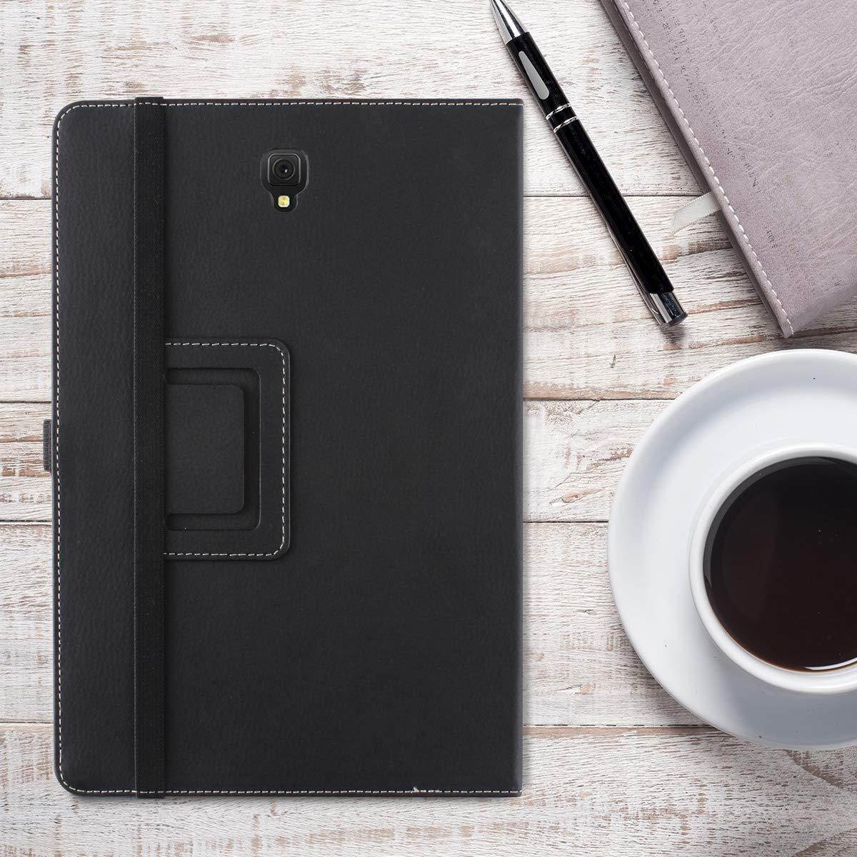 Galaxy Tab S4 10.5-inch 2018 Tablet Case,Poetic Flip Leather Stand Cover Black