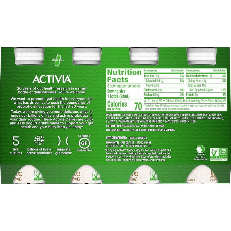Activia Dailies Probiotic Vanilla Yogurt Drink - 8pk/3.1 fl oz Bottles
