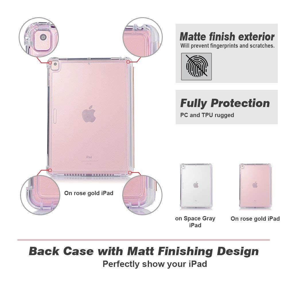 Valkit for iPad Air Case, iPad Air 2 Cover, New iPad 9.7 2017/2018 Case, Smart Stand Protective Heavy Duty Rugged Impact Resistant Armor Cover with Apple Pencil Holder,Brown