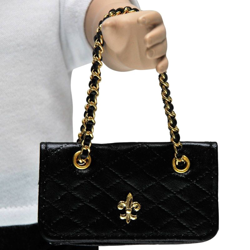 The Queen's Treasures 18 Inch Doll Clothes Accessories, Black Quilted Designer Quilted Handbag Purse