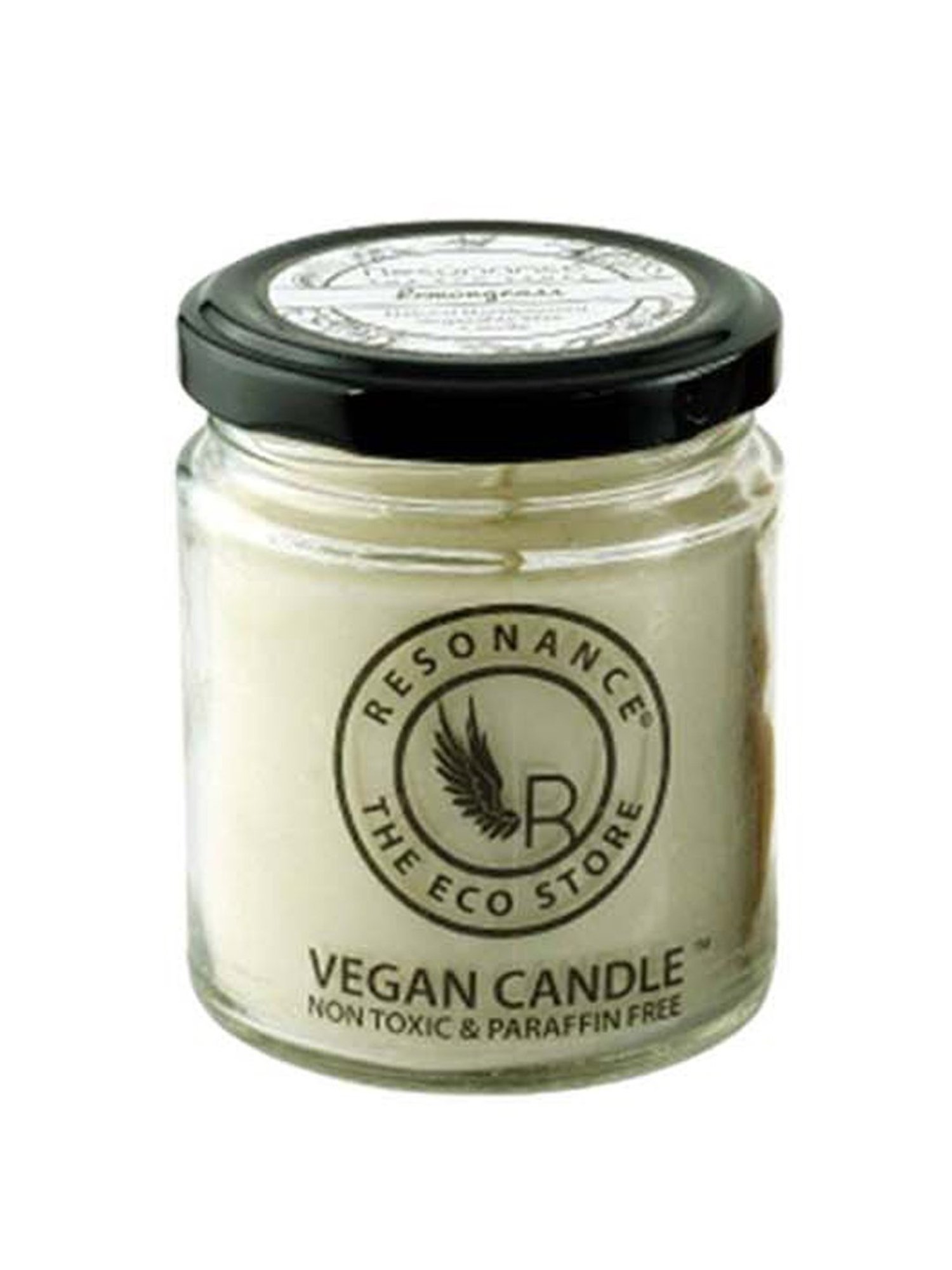 RESONANCE White Soy Wax Scented Aromatic VEGAN Candles (Lemongrass) - Set of 2