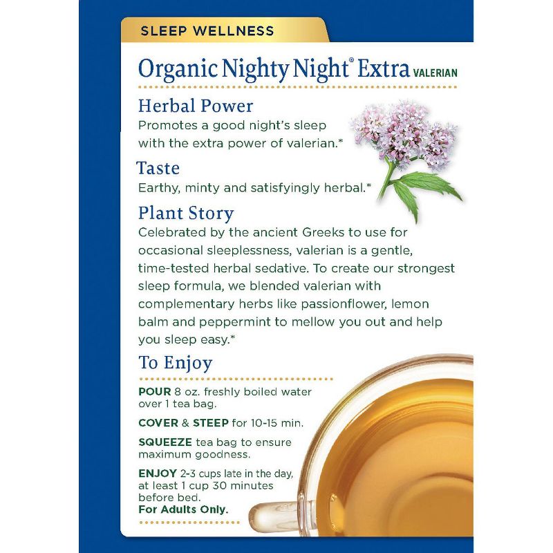 Traditional Medicinals Organic Nighty Night Valerian Herbal Tea - 16ct