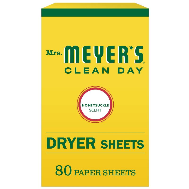 Mrs. Meyer's Clean Day Honeysuckle Scent Dryer Sheets - 80ct