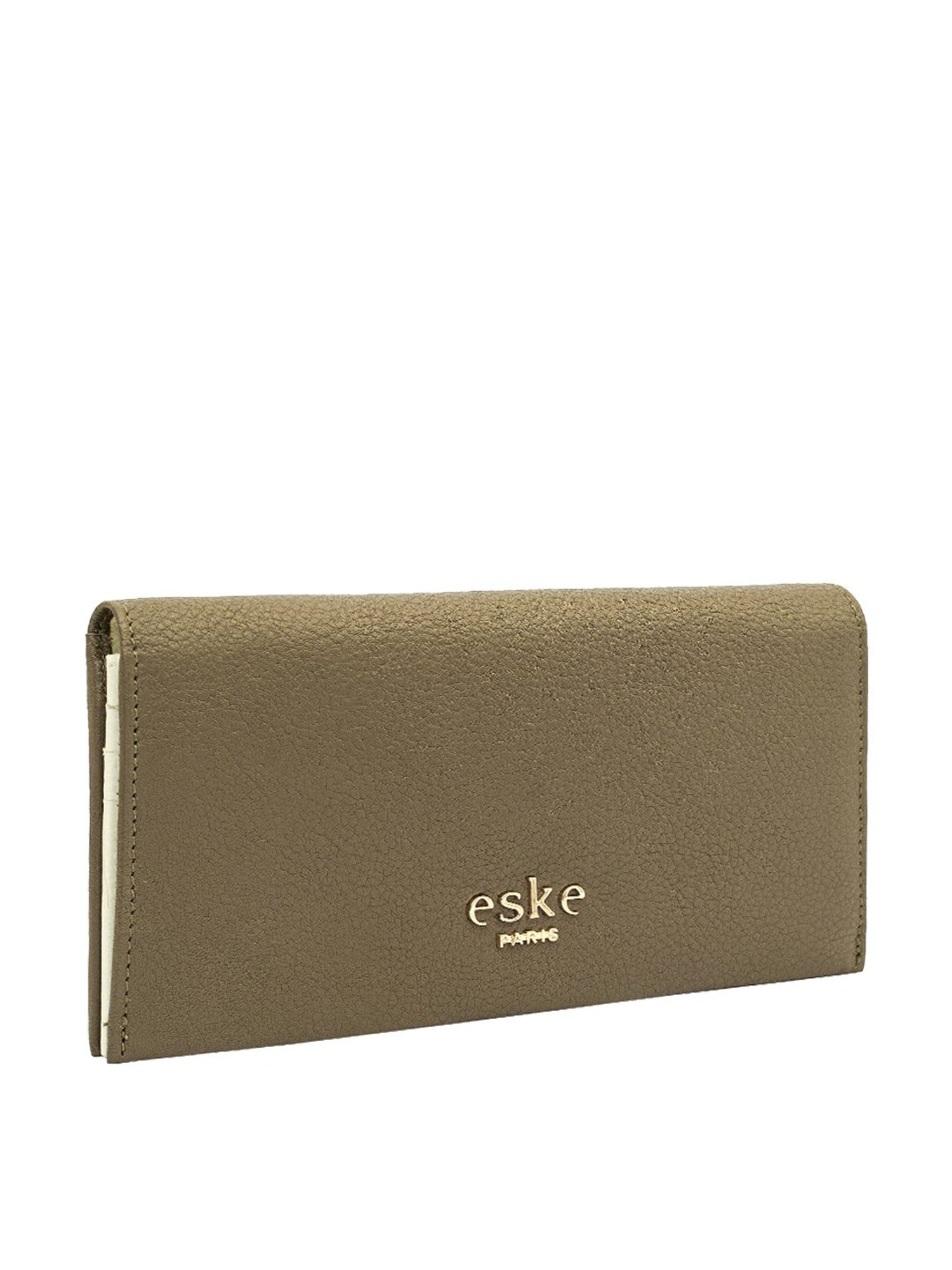Eske Kale Olive Green Leather Bi-Fold Wallet For Women