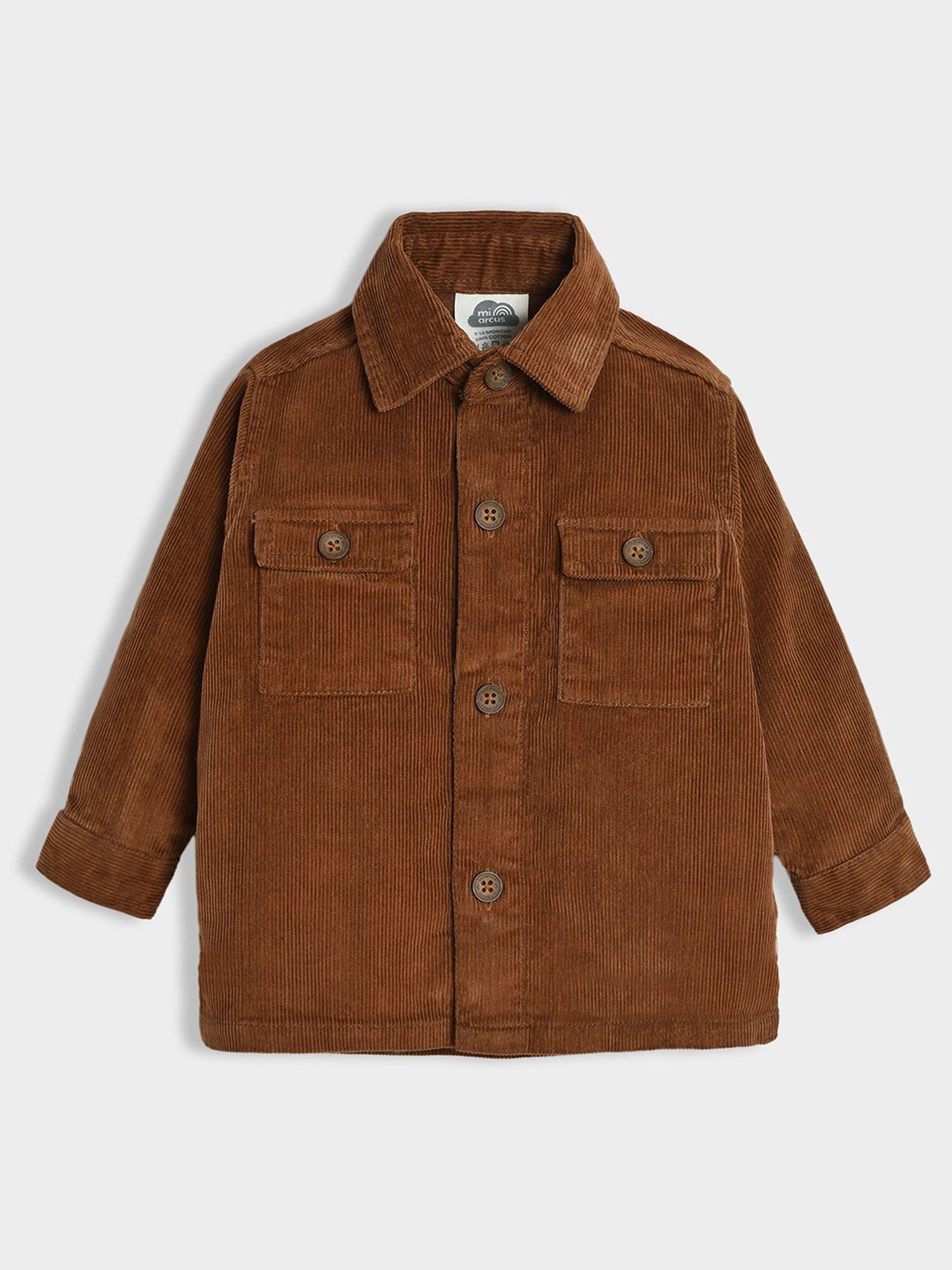 MiArcus Boys Brown Solid Full Sleeves Shirt