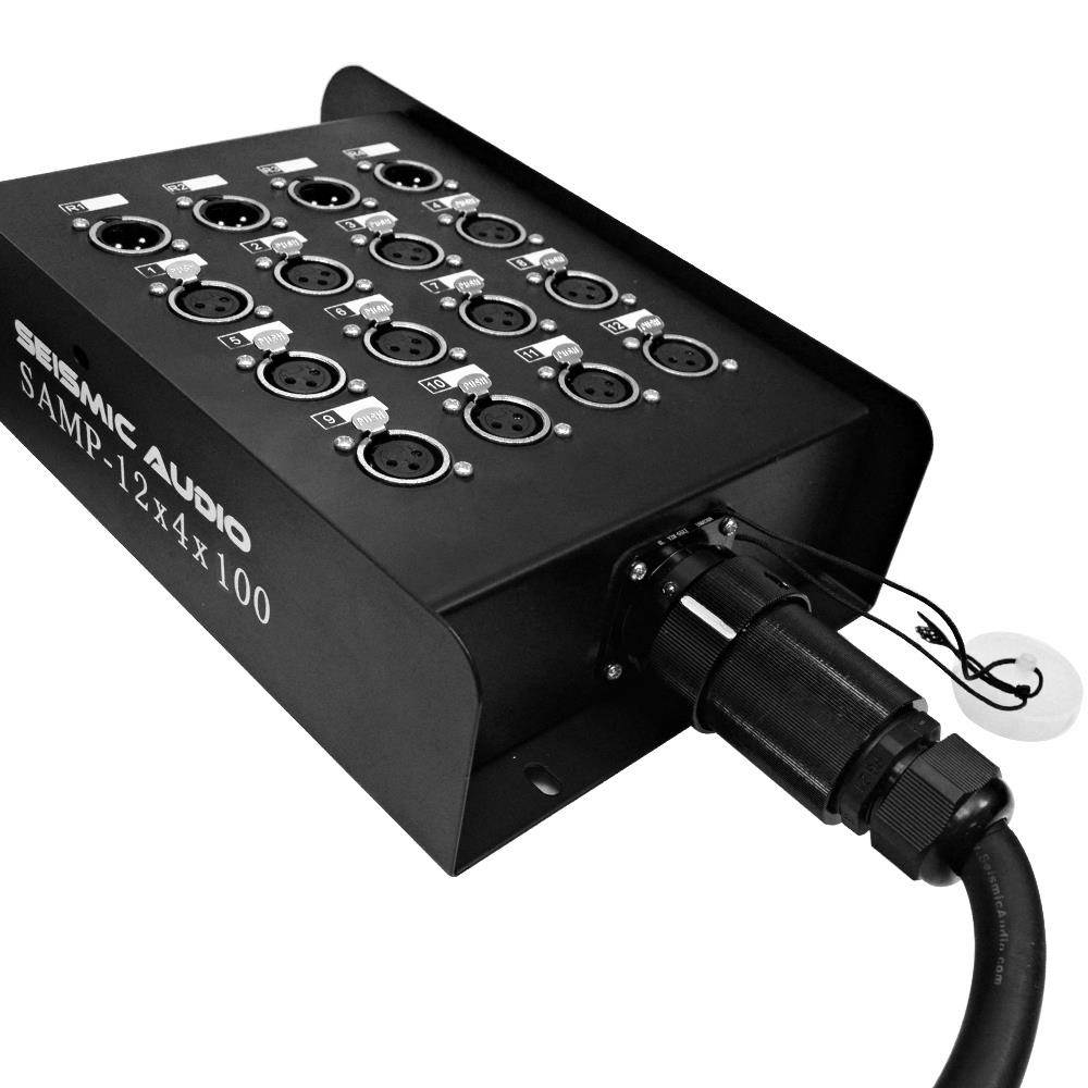 Seismic Audio - SAMP-12x4x100 - 12 Channel, 100 Foot XLR Snake Cable with Multi Pin Easy Disconnect Trunk for Recording, Stage, Studio use