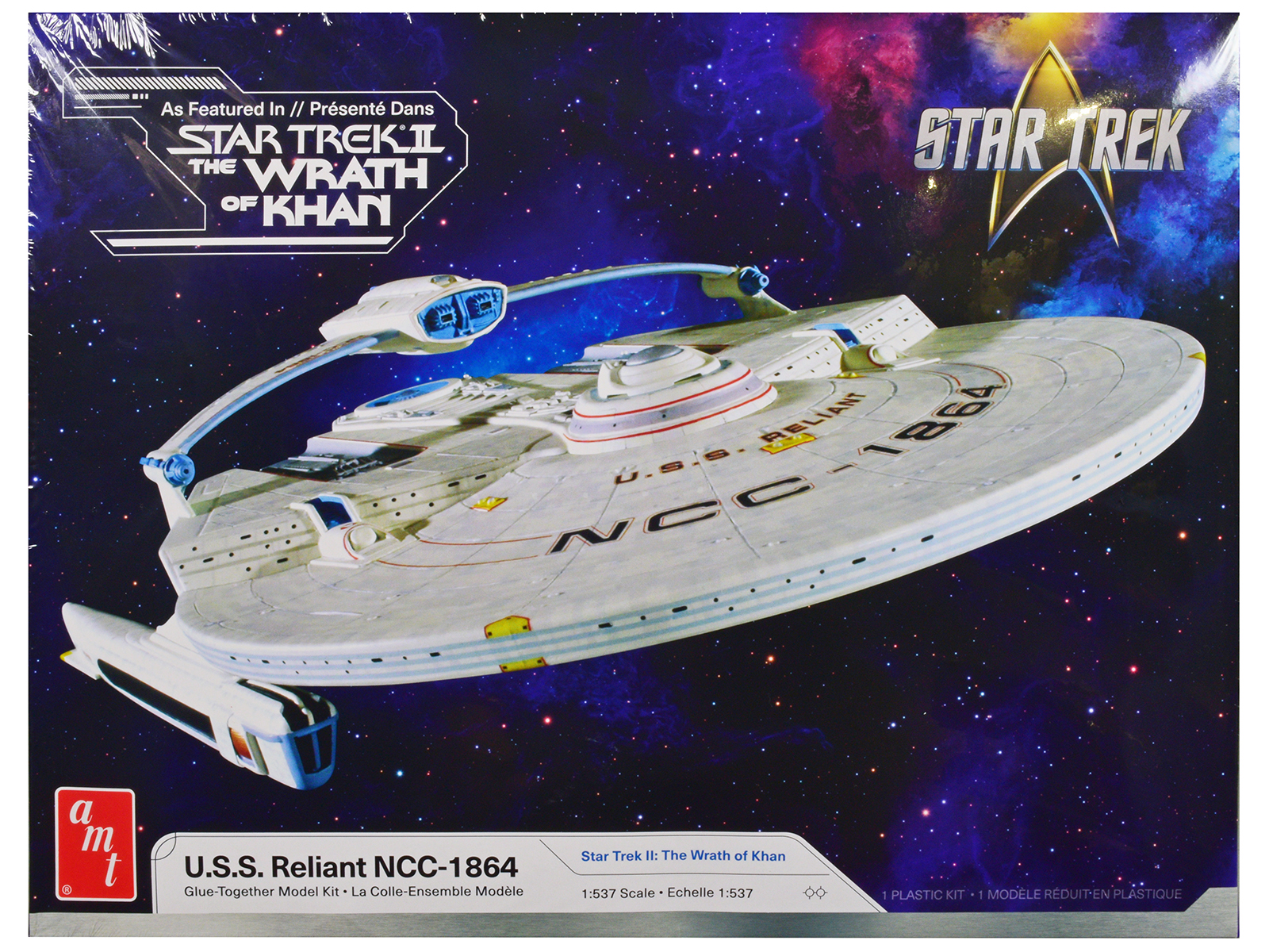 Skill 2 Model Kit U.S.S. Enterprise NCC-1701 Refit Starship "Star Trek" 1/537 Scale Model by AMT
