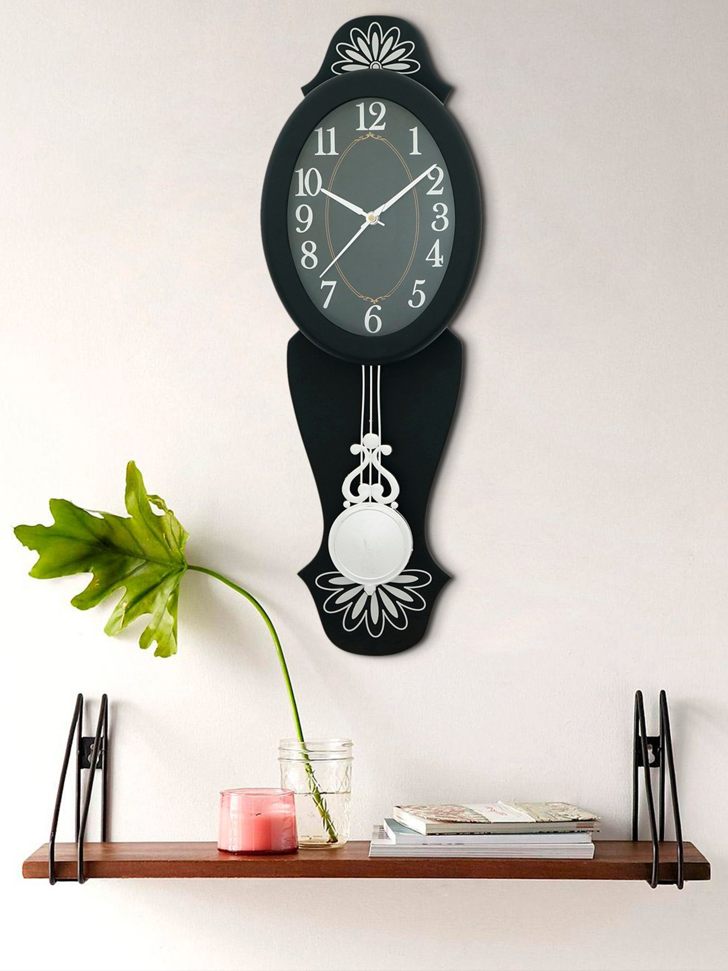 CHRONIKLE Elegant Vertical Grey Wood Wall Clock
