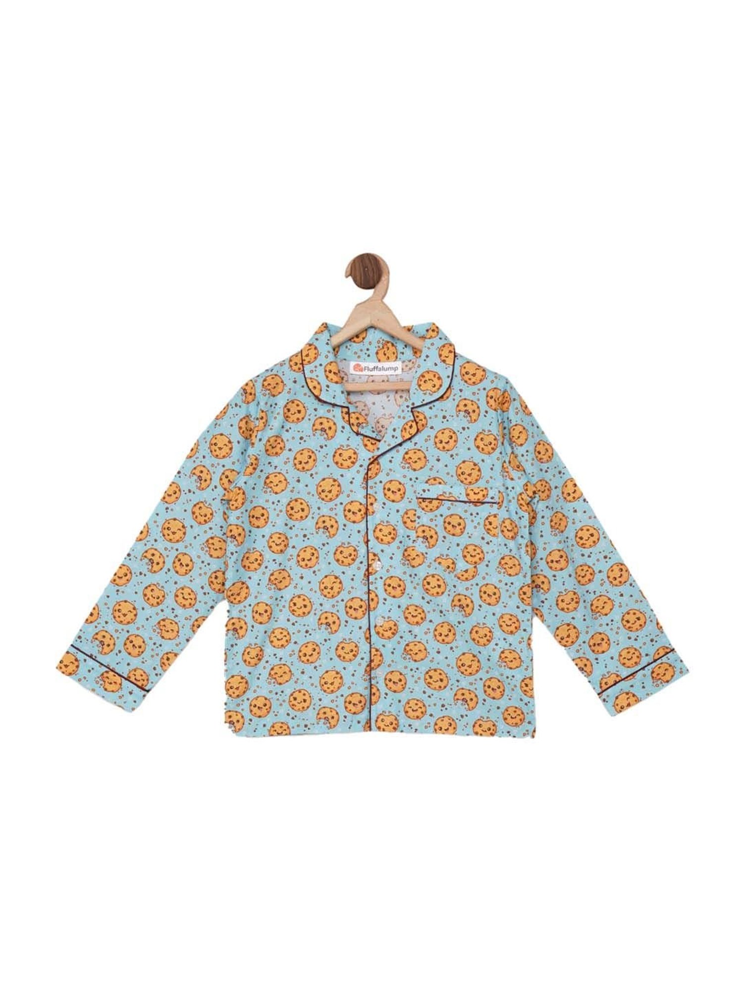 Fluffalump Boys Multicolor Cotton Printed Nightwear Top & Pants Set