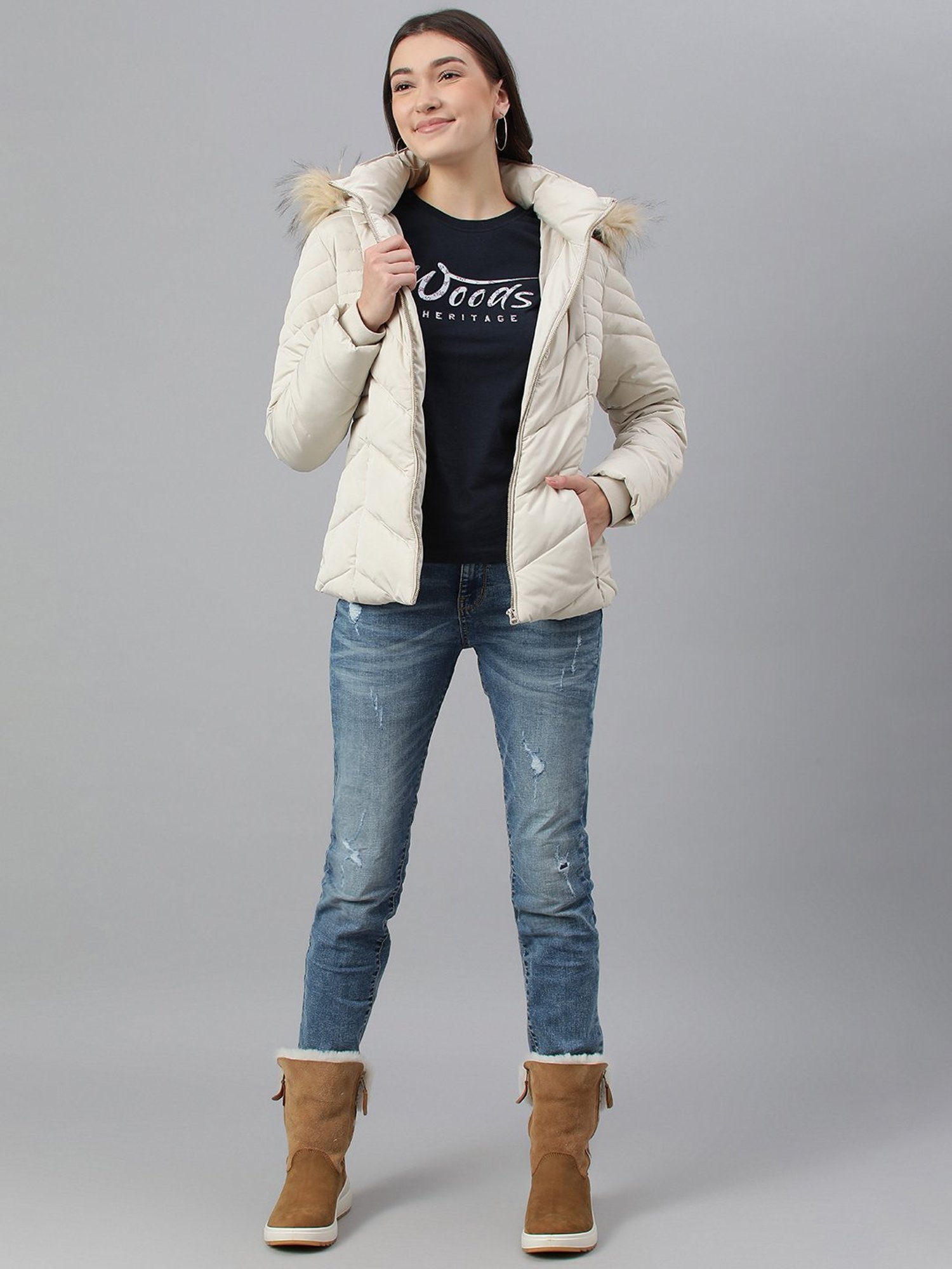 Woods Off-White Padded Jacket