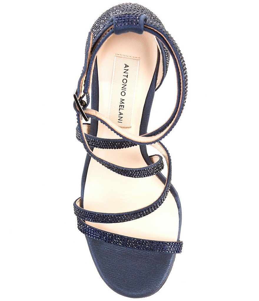 Antonio Melani Hazlyn Satin Rhinestone Embellished Strappy Dress Sandals