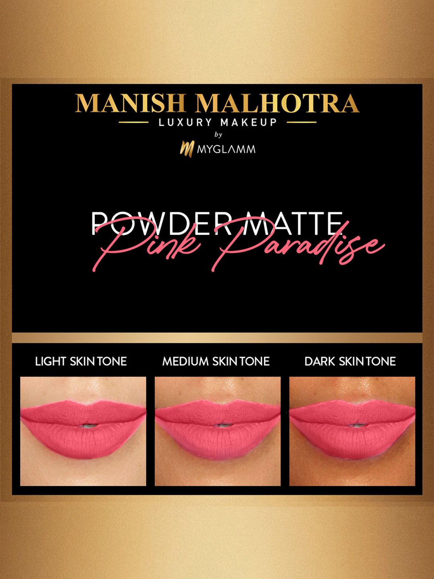 MyGlamm Manish Malhotra Powder Matte Lipstick Pink Paradise - 4 gm