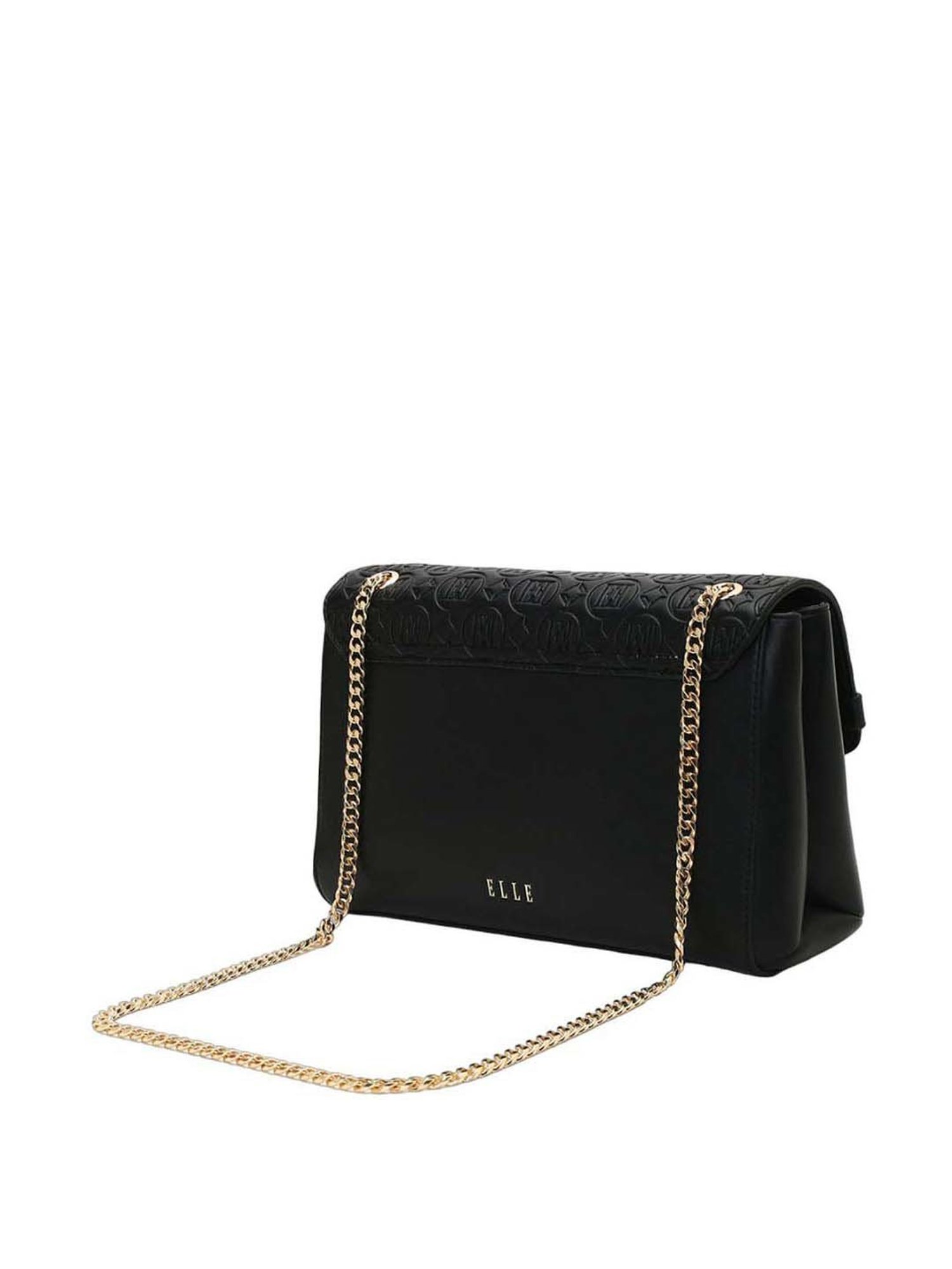 Elle Black Textured Small Sling Handbag