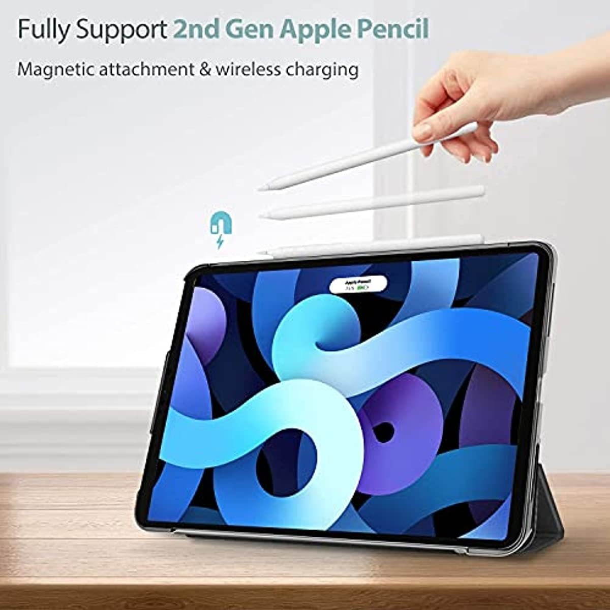 ProCase iPad Air 4 Case 10.9 Inch 2020 iPad Air 4th Generation Case A2316 A2324 A2325 A2072 Bundle with Slim Wired Keyboard for Type-C Port iPad/Android Tablets and Phones