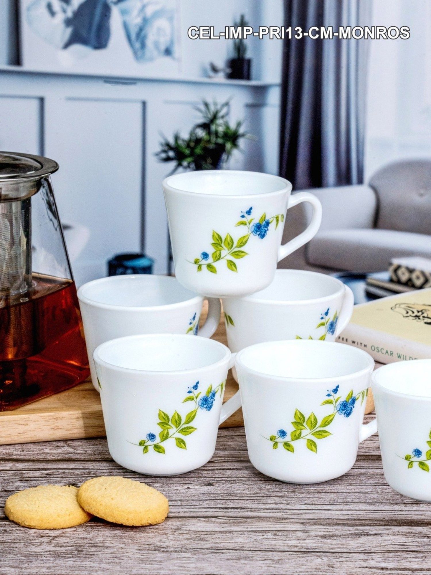 Cello White Opalware Tea & Coffee Mug - Set of 6