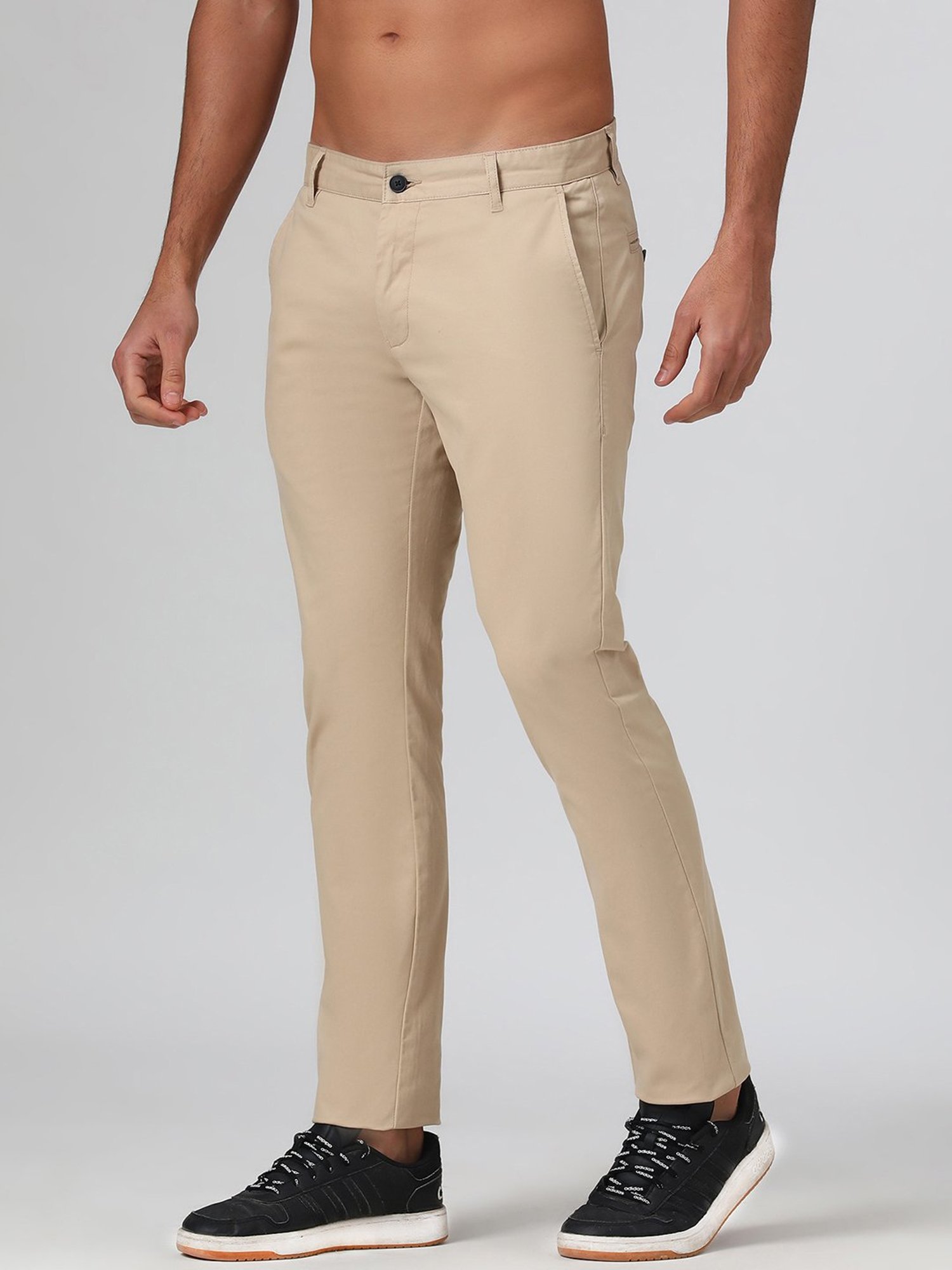 SUBTRACT Beige Slim Fit Chinos