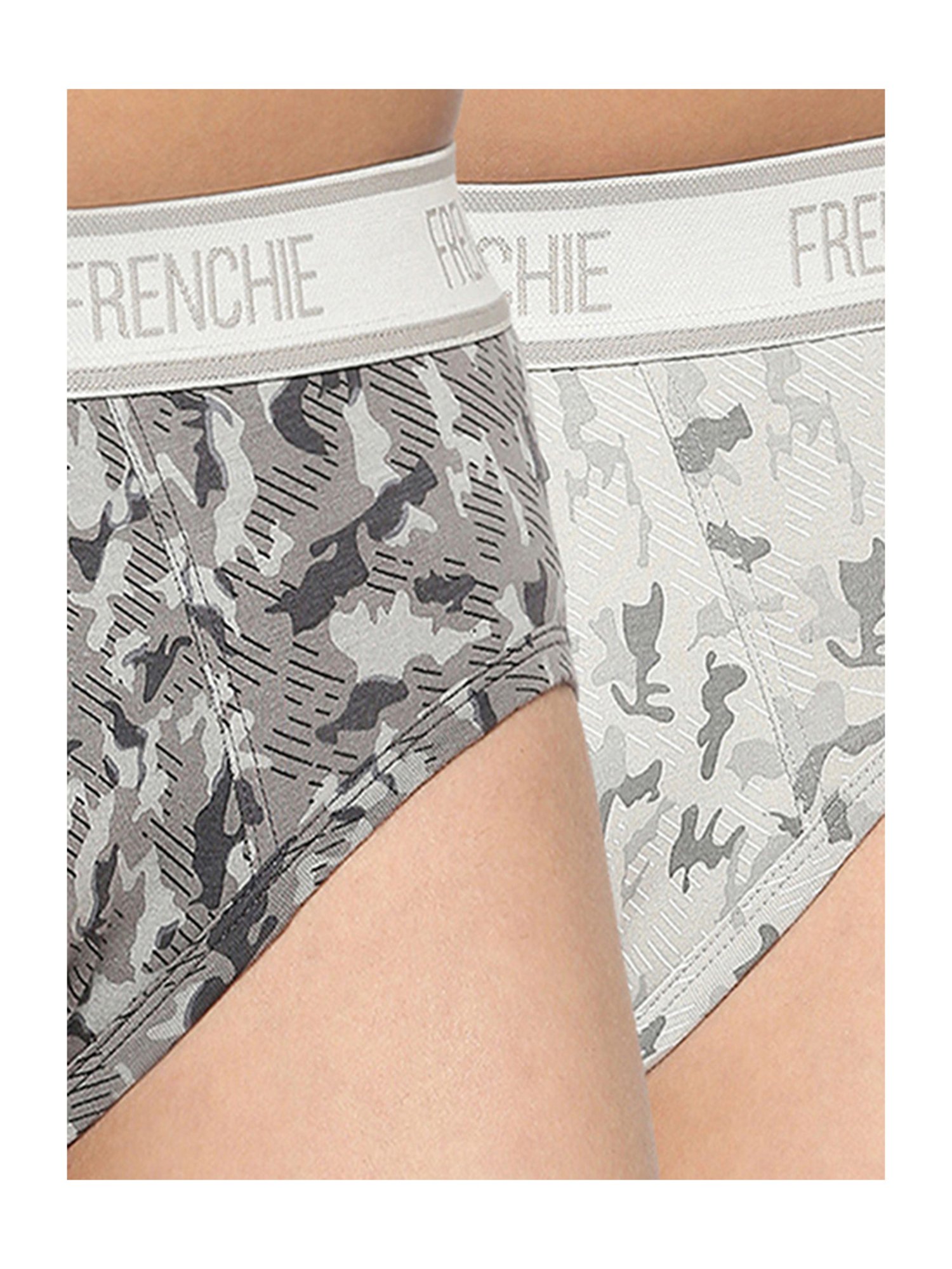 Frenchie Kids Grey Camouflage Briefs (Pack Of 2)