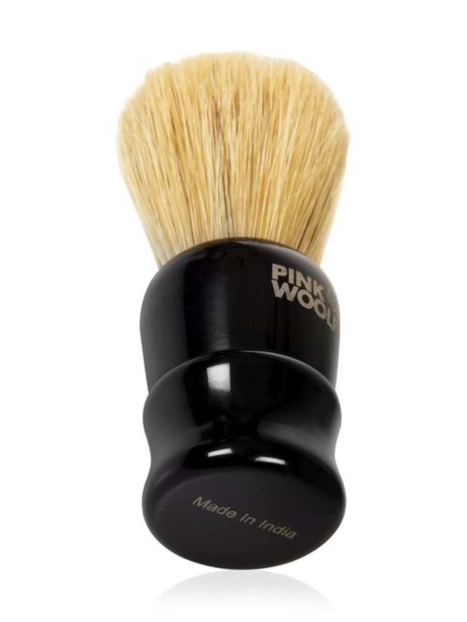 Pink Woolf Boar Bristles Shaving Brush Black Handle