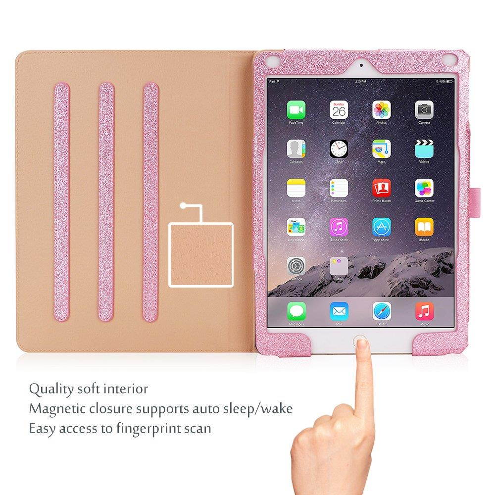 ProCase iPad 9.7 Case 2018/2017 iPad Case - Stand Folio Cover Case for Apple iPad 9.7 inch, Also Fit iPad Air 2/iPad Air -Glitter Pink