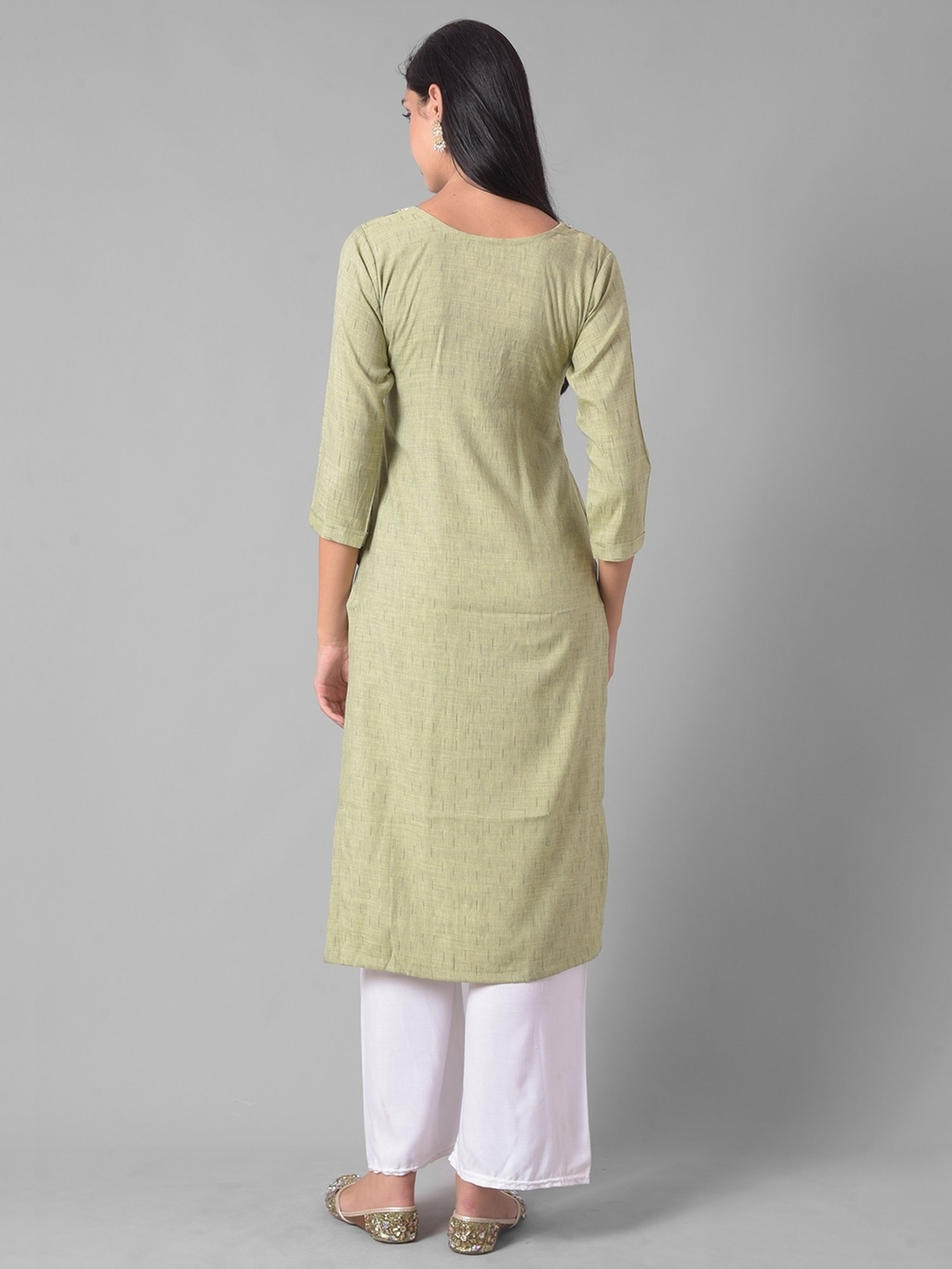 Dollar Missy Green Embroidered Straight Kurta