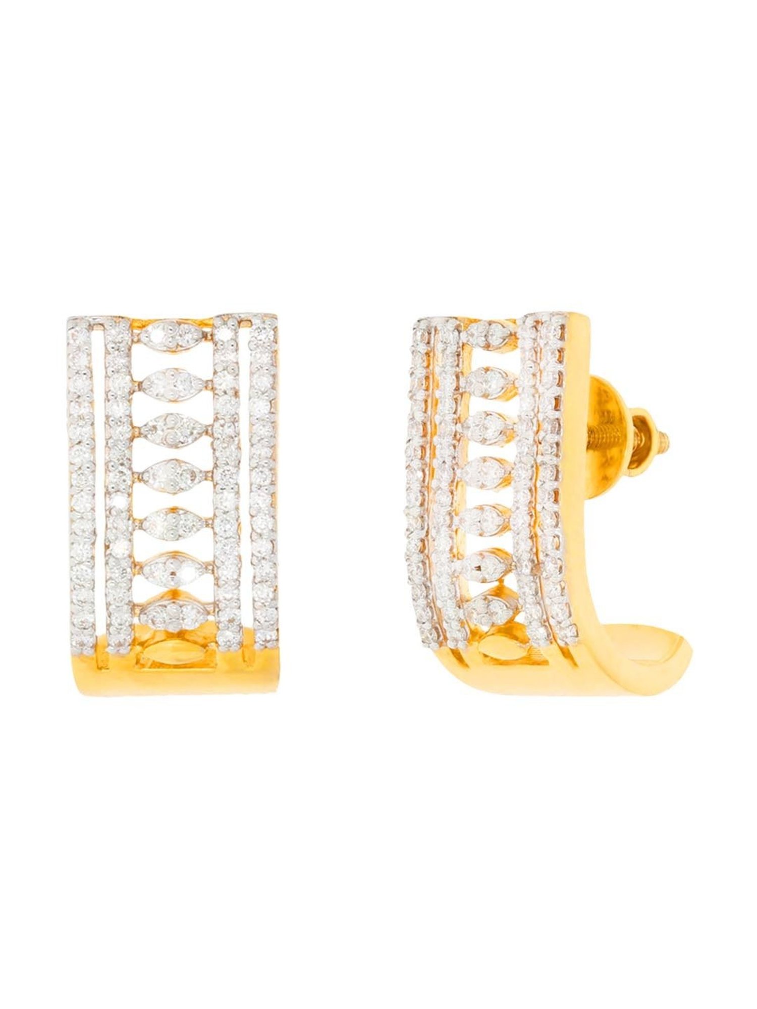 P.C. Chandra Jewellers 18 kt Gold & Diamond Earrings