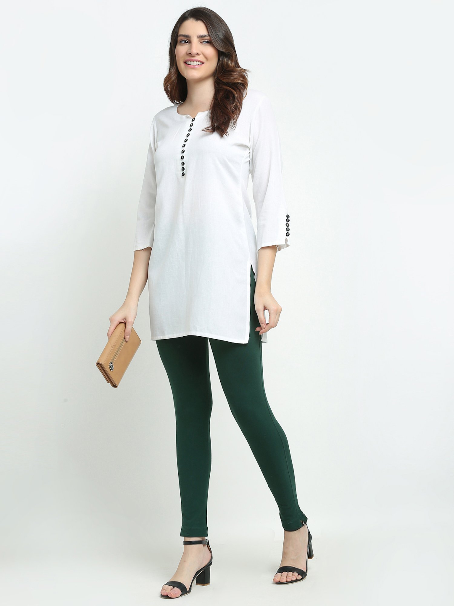 TAG 7 Pink & Green Cotton Pants - Pack Of 2