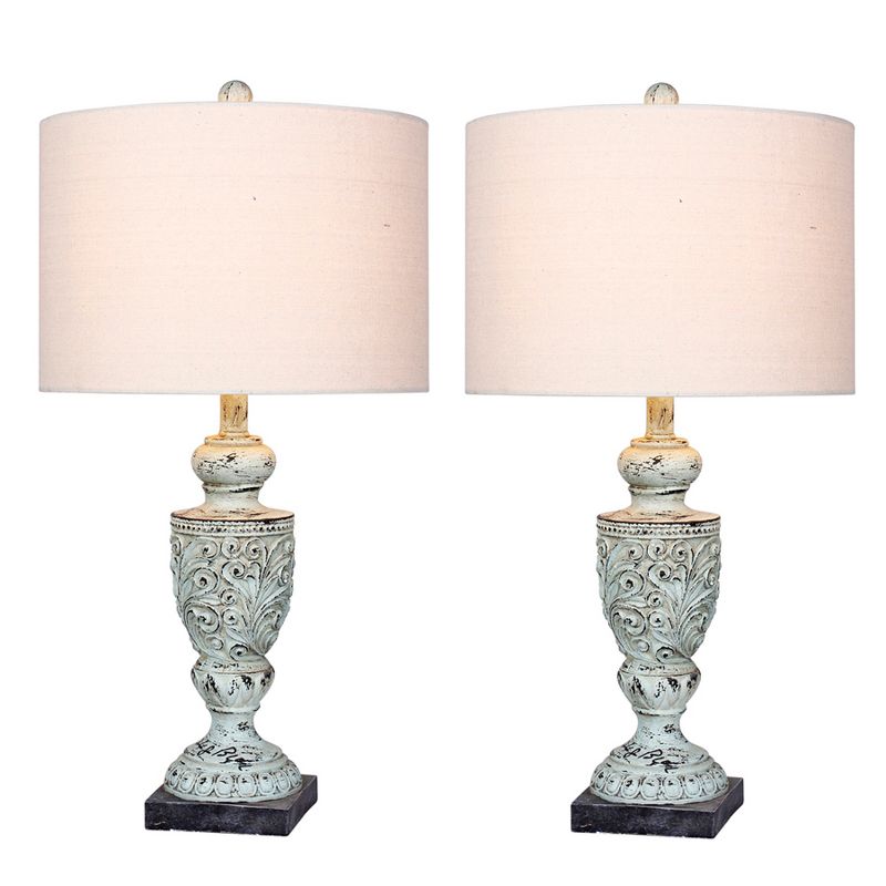 Decorative Resin Table Lamps Antique Blue  - Fangio Lighting