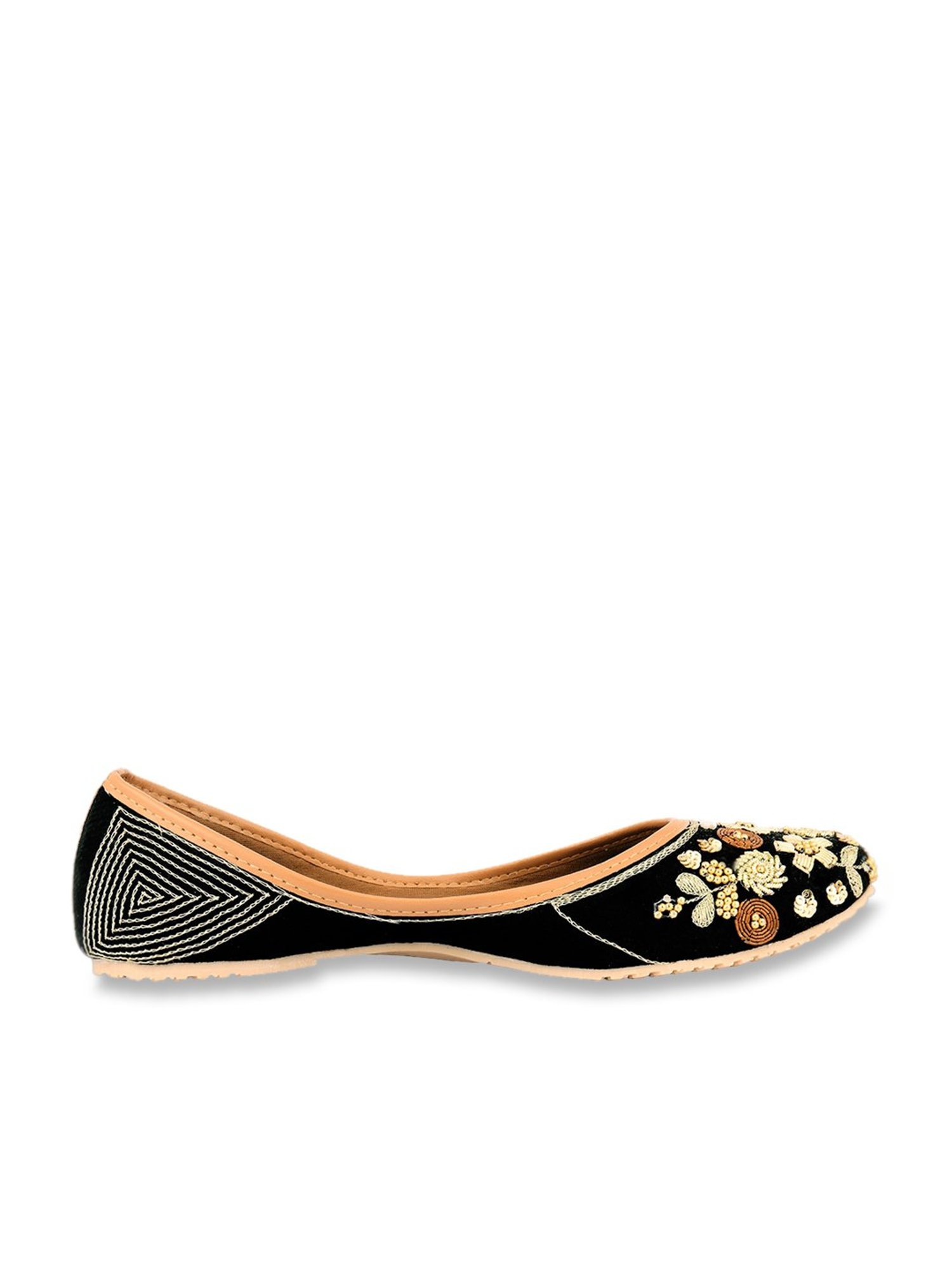 Desi Colour Women's Black Ethnic Juttis