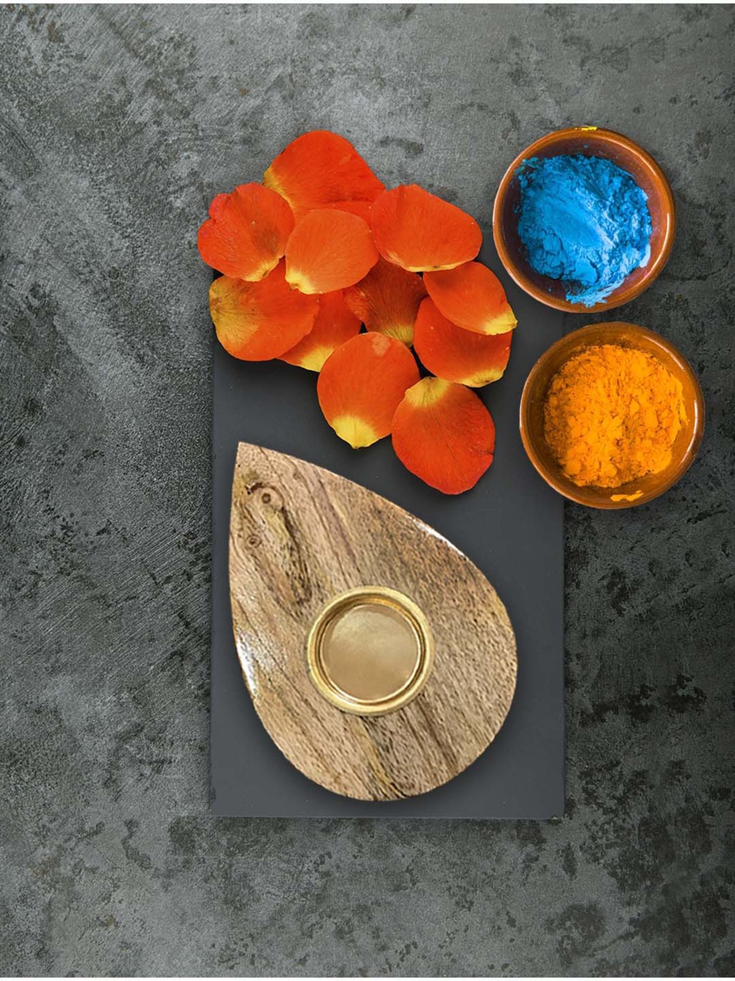 ICRAFT Rati Brown Mango Wood Tea Light Candle Holder - Set of 1