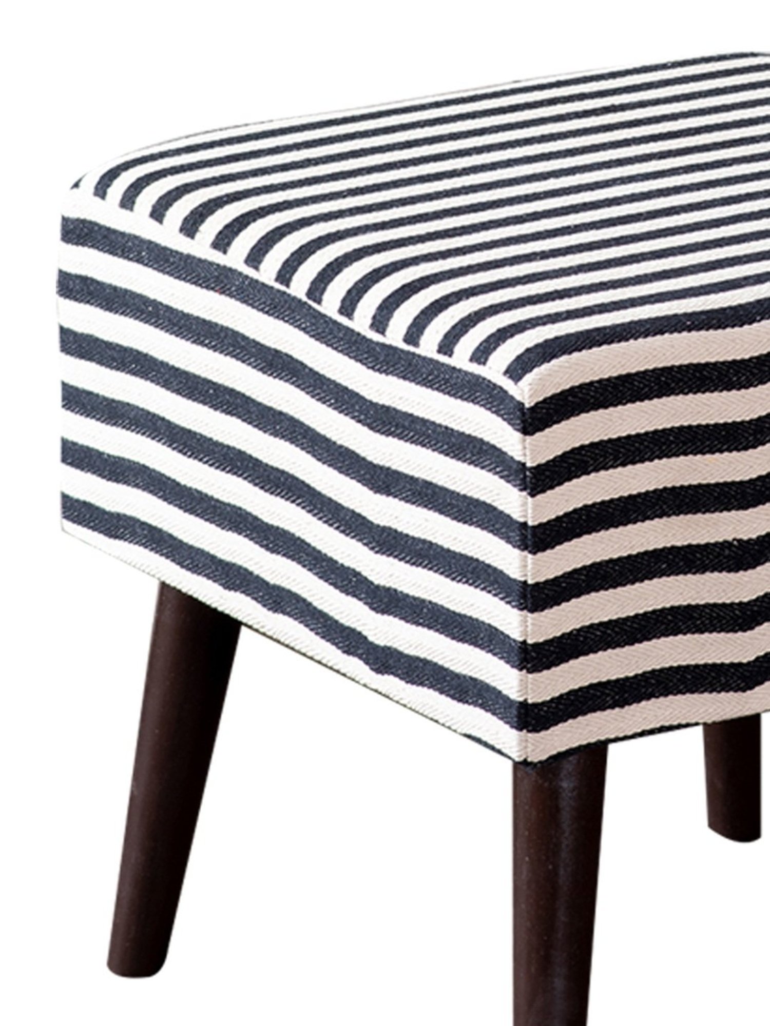 Nestroots Printed Black Cotton Canvas Center Benche - Set of 2