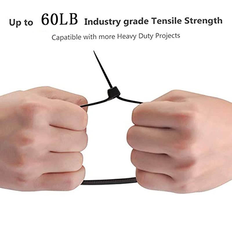ties Wire ties Zip ties 12 inch Black Zip ties 100 per pack Environmentally friendly Industrial quality Uses 3 latches for stronger locks With 60 Pounds Tensile Strength