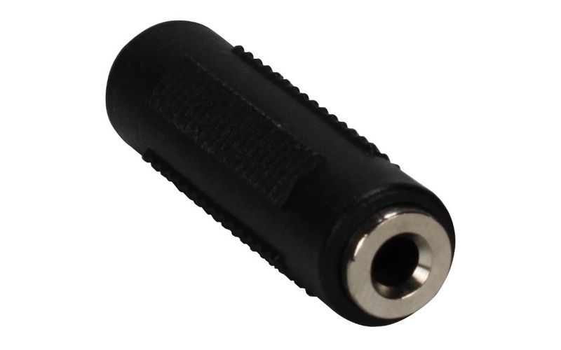 QVS 3.5mm Mini-Stereo Female to Female Coupler - 1 x Mini-phone Female Stereo Audio - 1 x Mini-phone Female Stereo Audio - Black