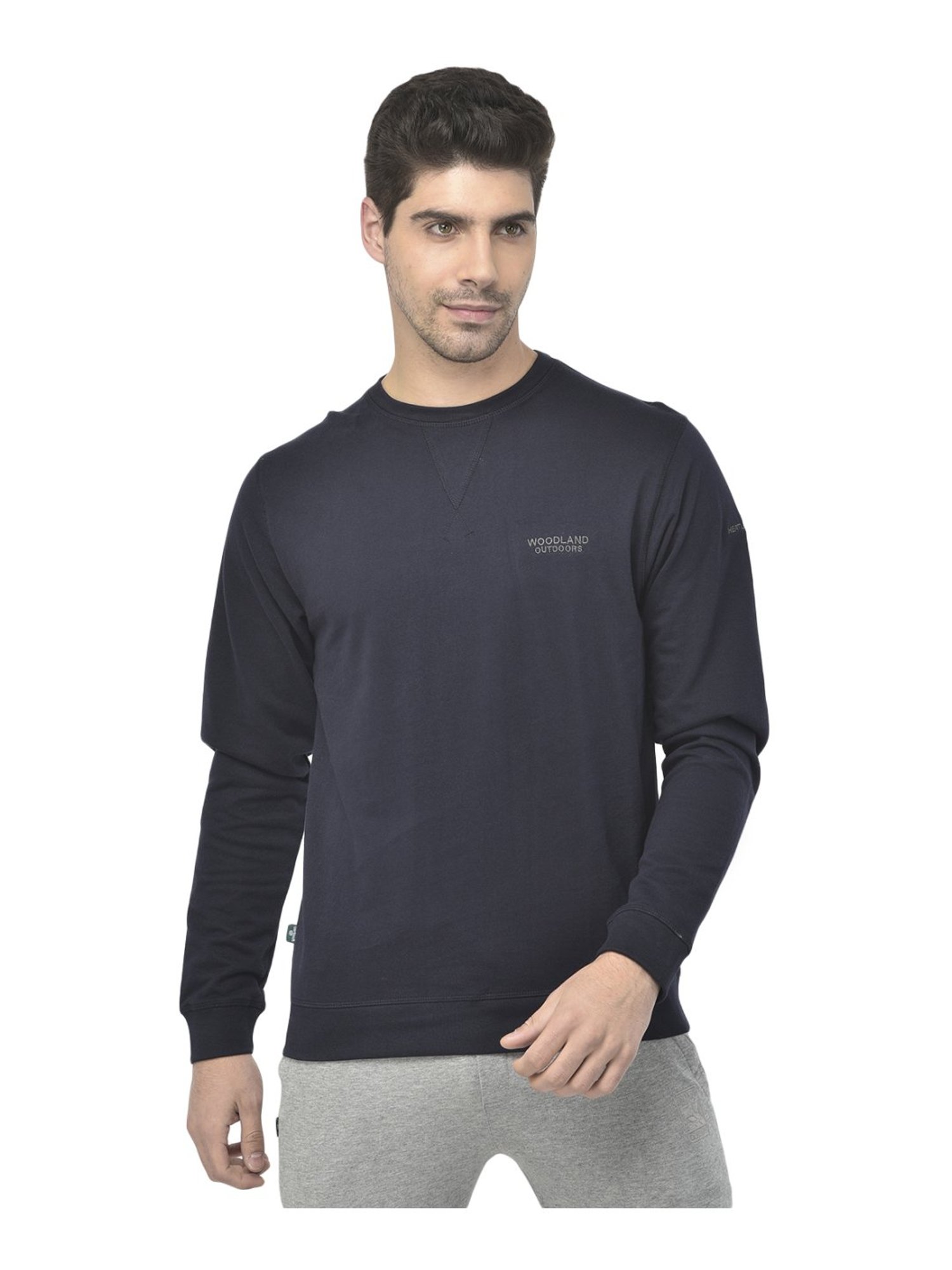 Woodland Navy Cotton Regular Fit T-Shirt