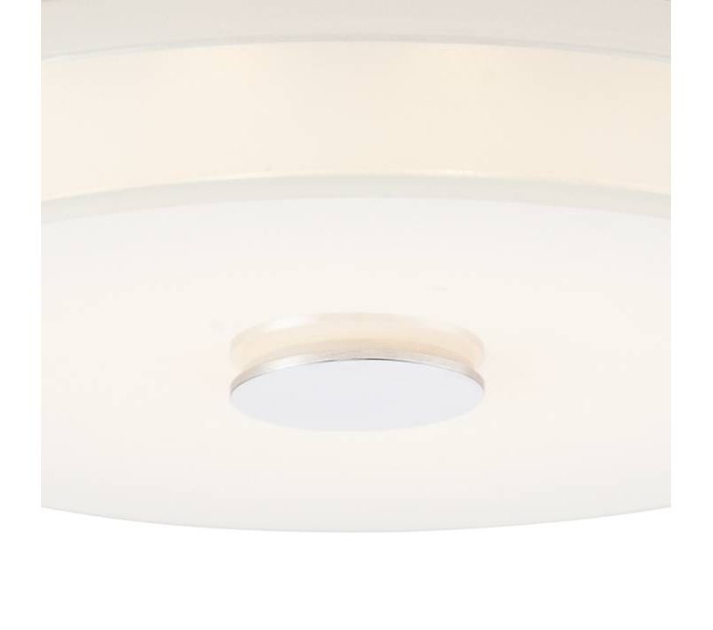 Possini Euro Design Modern Ceiling Light Flush Mount Fixture LED Chrome 12 1/2" Wide White Acrylic Diffuser for Bedroom Kitchen