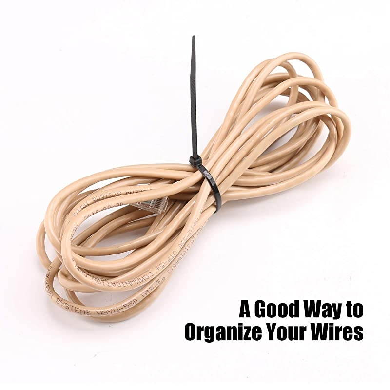 Zip Ties Assorted Size 400pcs White and Black Cable Zip Ties Heavy Duty Zip Ties 4 +5+6+8+10and 12 SelfLocking Nylon Cable Ties Black Perfect for Home Garden Office Use