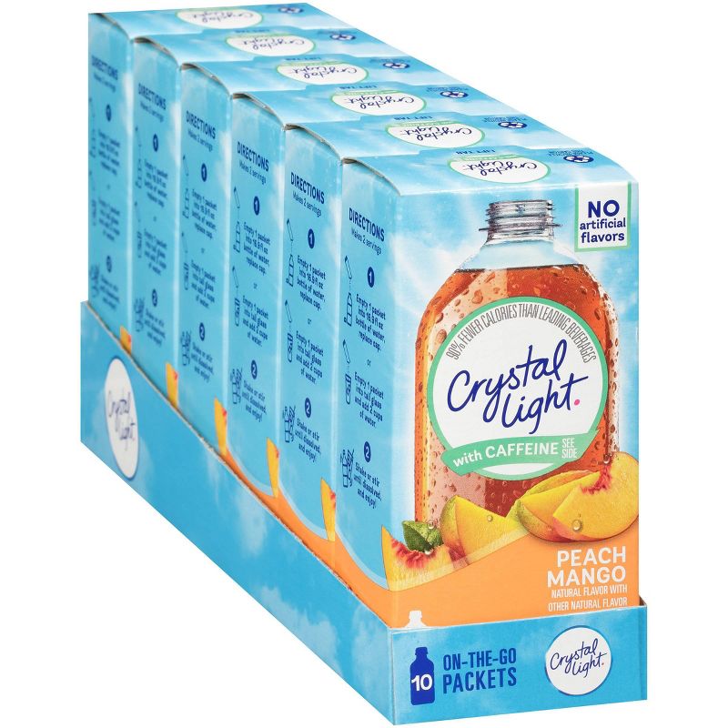 Crystal Light On the Go Peach Mango Energy Drink Mix - 10pk/0.07oz Stix