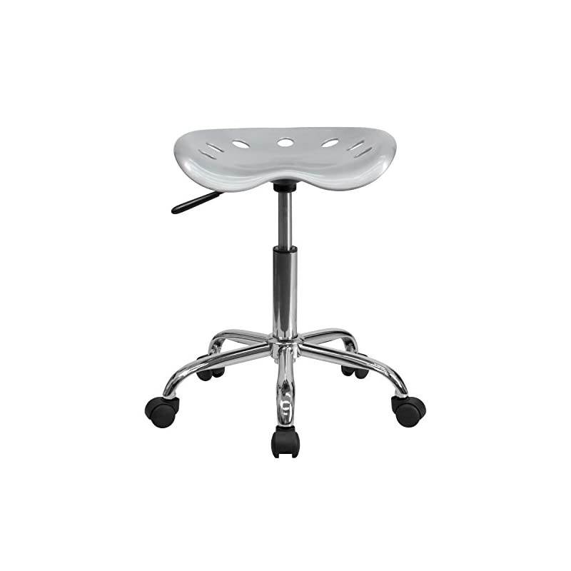 Vibrant Silver Tractor Seat and Chrome Stool