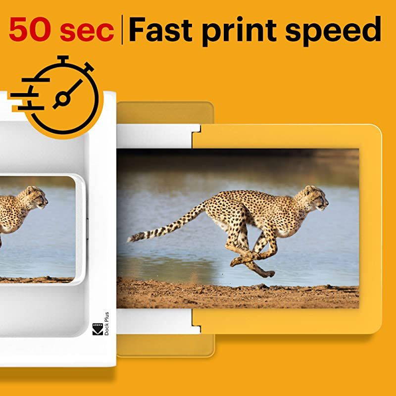 Dock Plus 4x6 Instant Photo Printer &ndash; Bluetooth Portable Photo Printer Full Color Printing &ndash; Mobile App Compatible with iOS and Android &ndash; Convenient and Practical - 80 Sheet Bundle