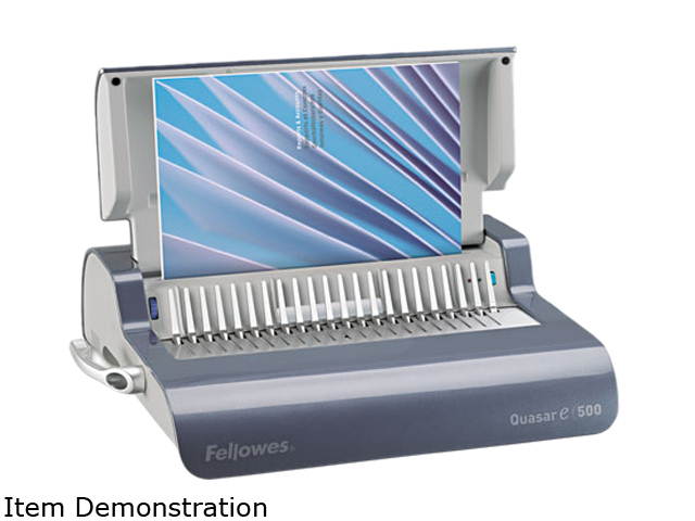 5216901 Fellowes Quasar Comb Binding System, 500 Sheets, 16-7/8w x 15-3/8d x 5-1/8h, Gray