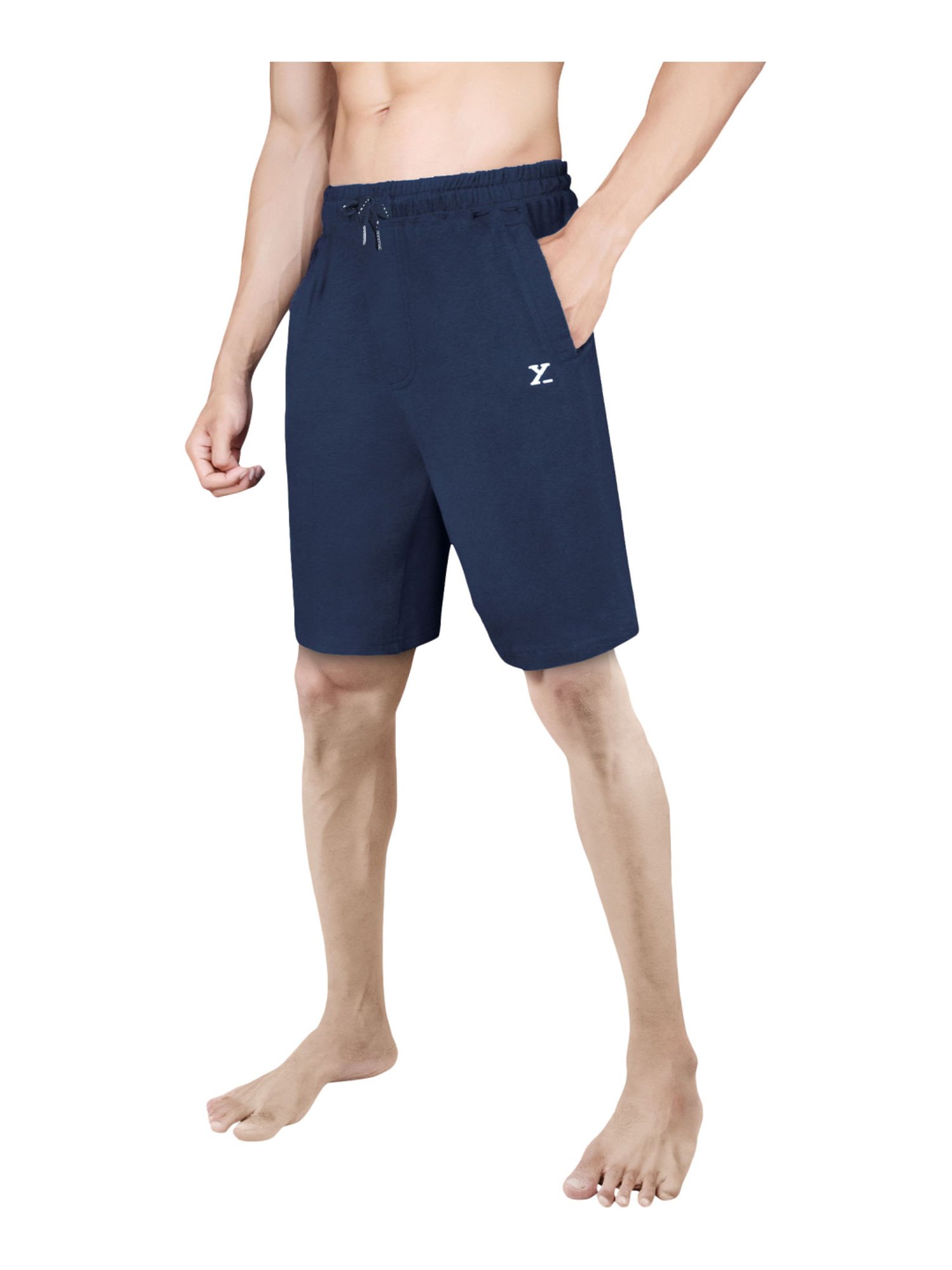 XYXX Blue Cotton Regular Fit Shorts