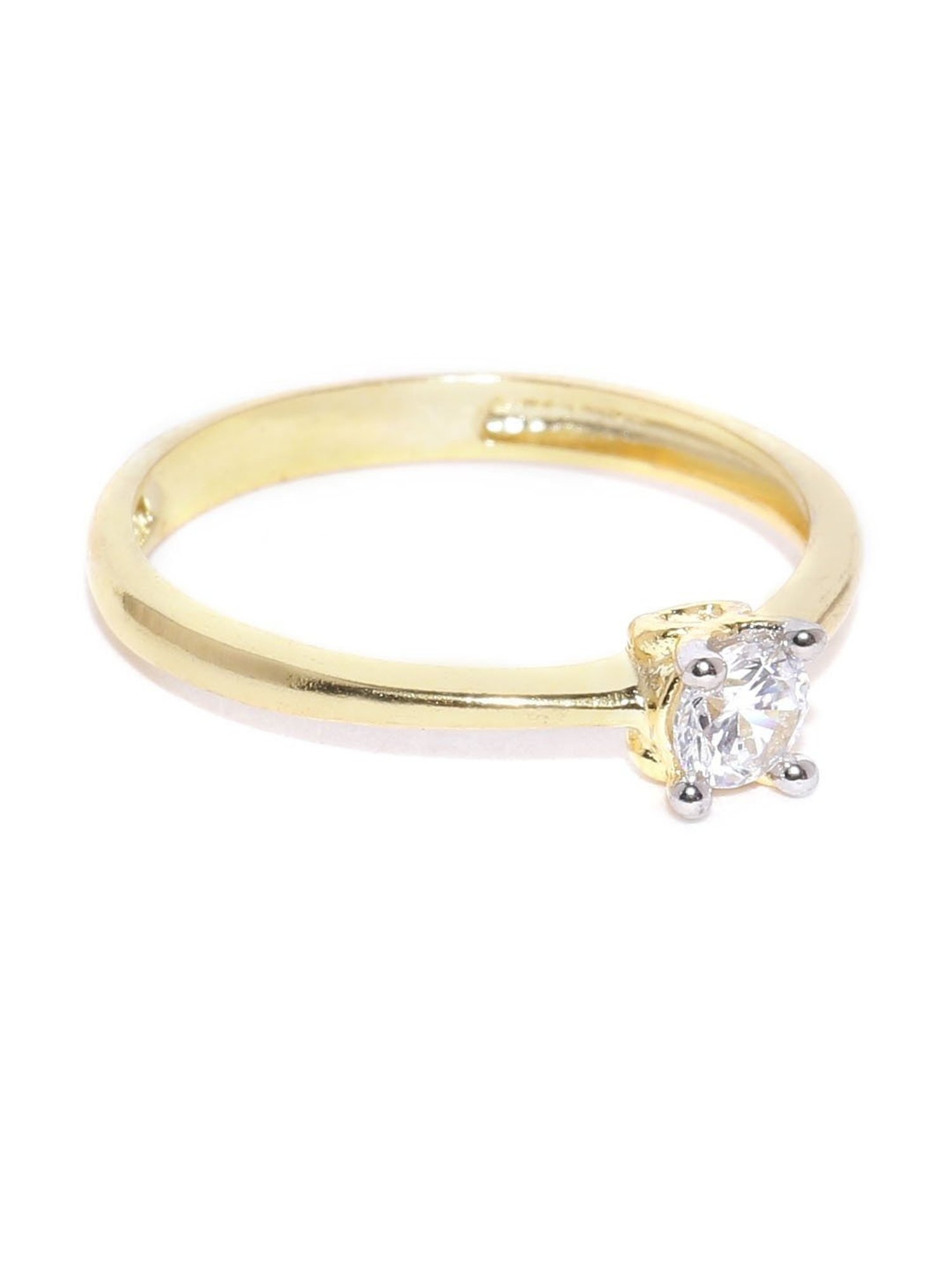 Priyaasi Gold-Plated American Diamond Studded Ring