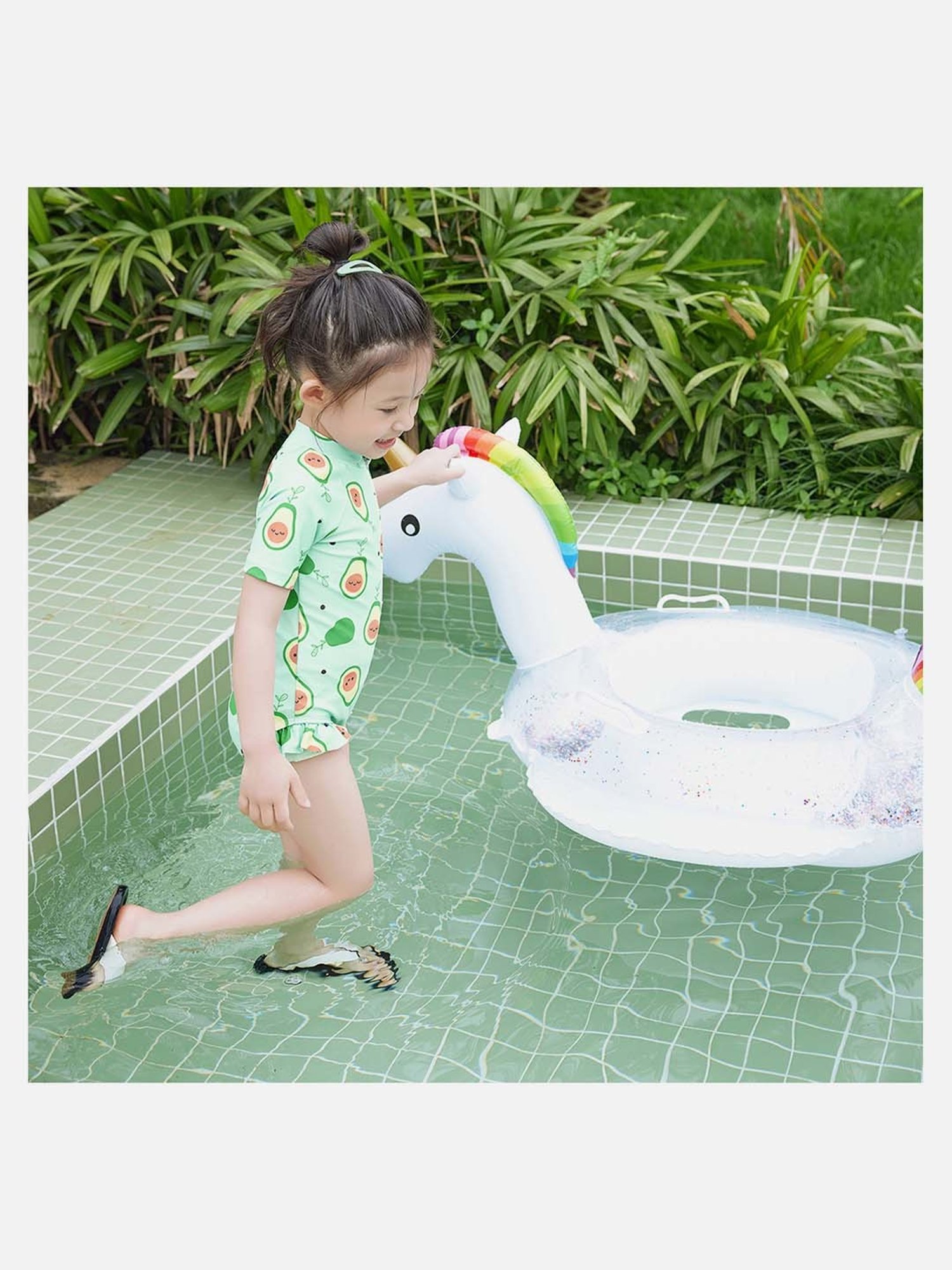 Cukoo Kids Red Printed Swimsuit