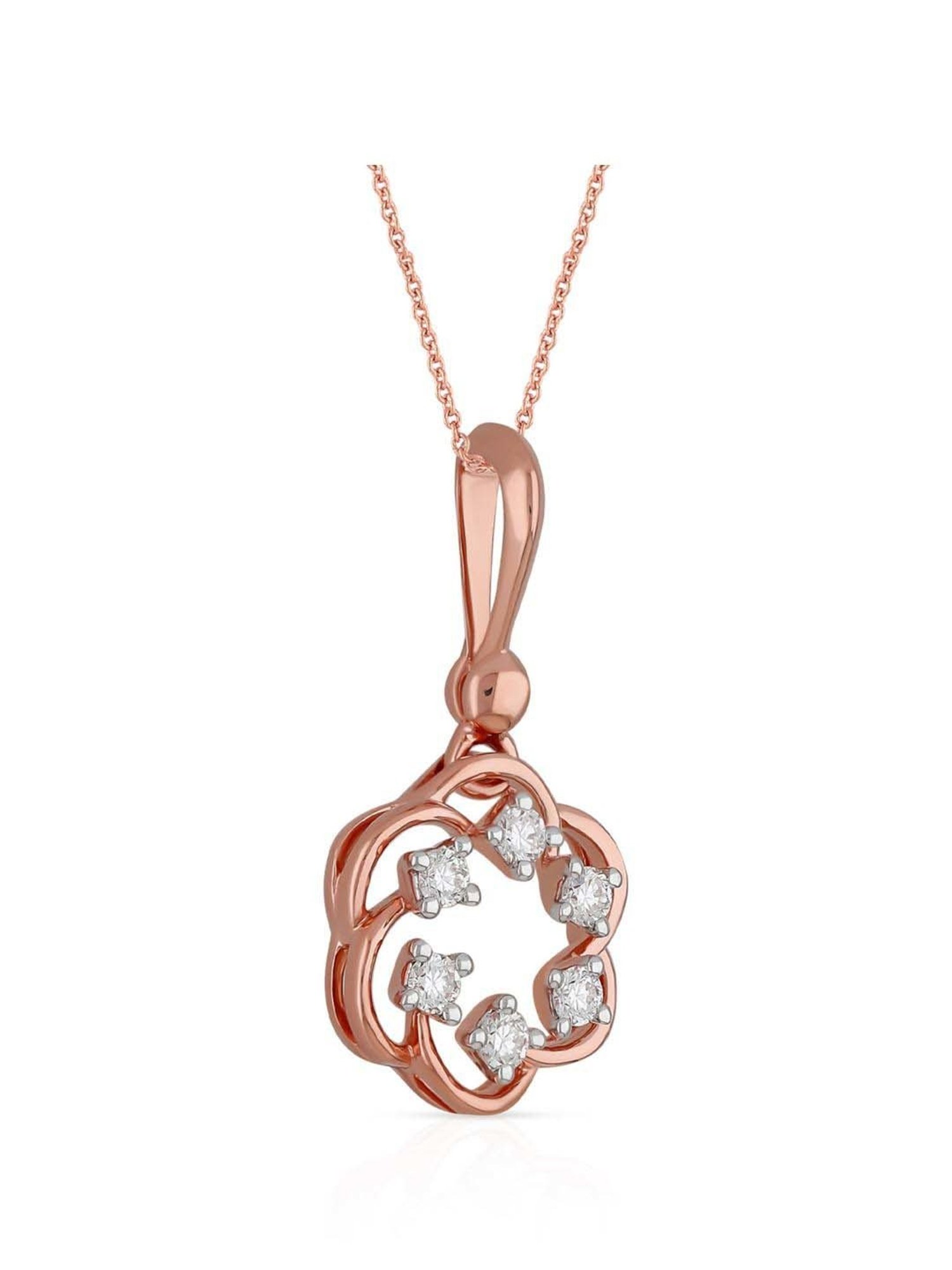 Mia by Tanishq Dual Radiance 18k Gold & Diamond Pendant with Chain