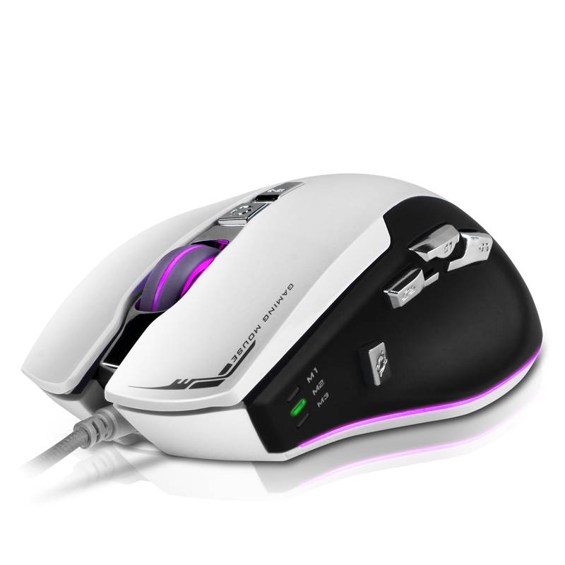 Merdia Sunsonny 800-4000DPI 11 Button 7 LED Colors Professional Ergonomics Wired V58 Gaming Mouse (White)