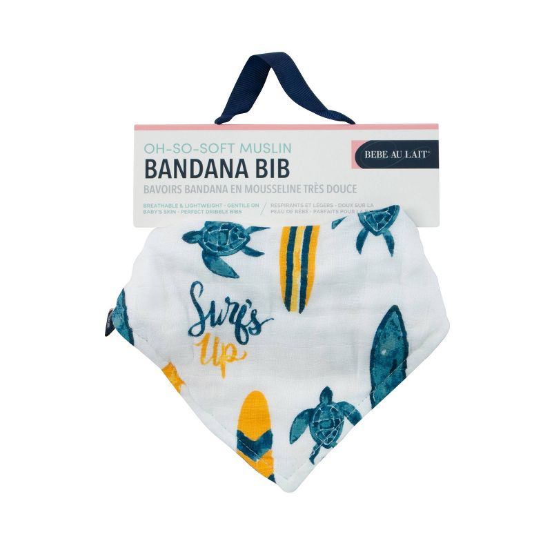 Bebe au Lait Luxury Muslin Bandana Bib - Surf