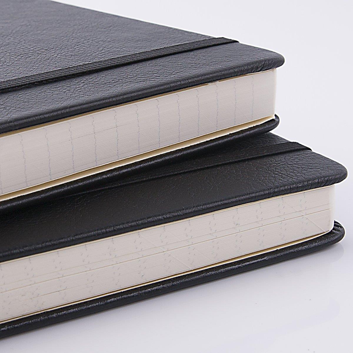 Bullet Journal/Notebook with Pen Loop - Elegant Black Leather Notebook with Premium Thick Paper (A5) - Lemome Best Gift for You