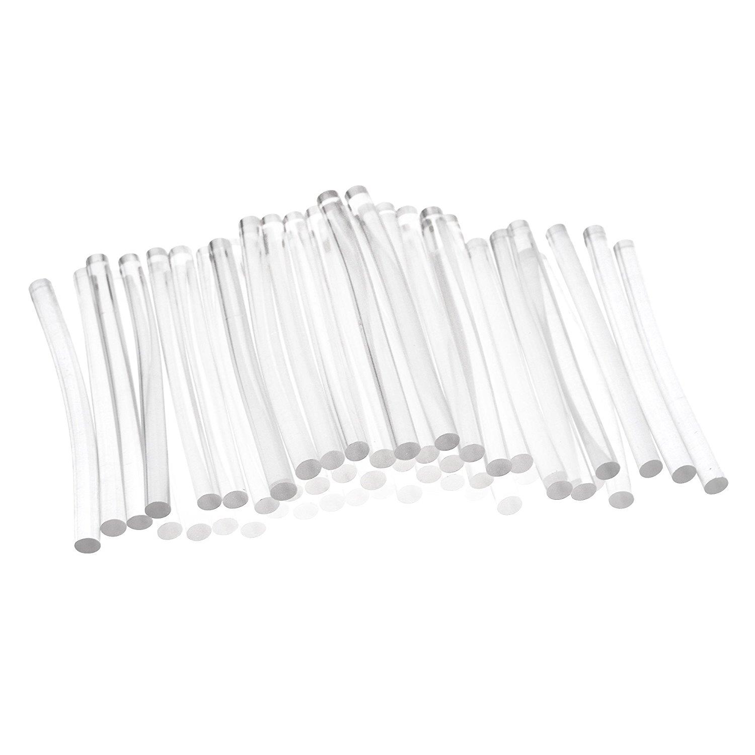 COSMOS 50 PCS Transparent Hot Melt Glue Sticks, Small Size in 100 mm x 7 mm Appox. 3.9 inches x 0.27 inches