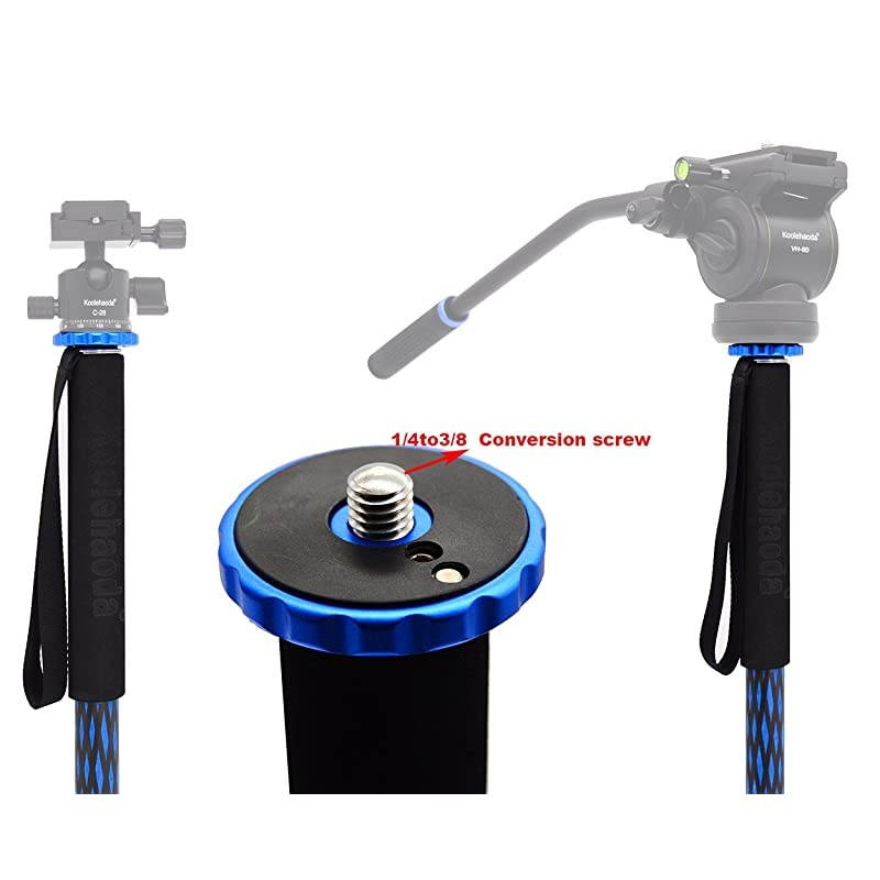 Camera Carbon Fiber Monopods, Light Weight 320g/0.7Ibs,Max Length: 166CM/65.2inch (MP-255LC)