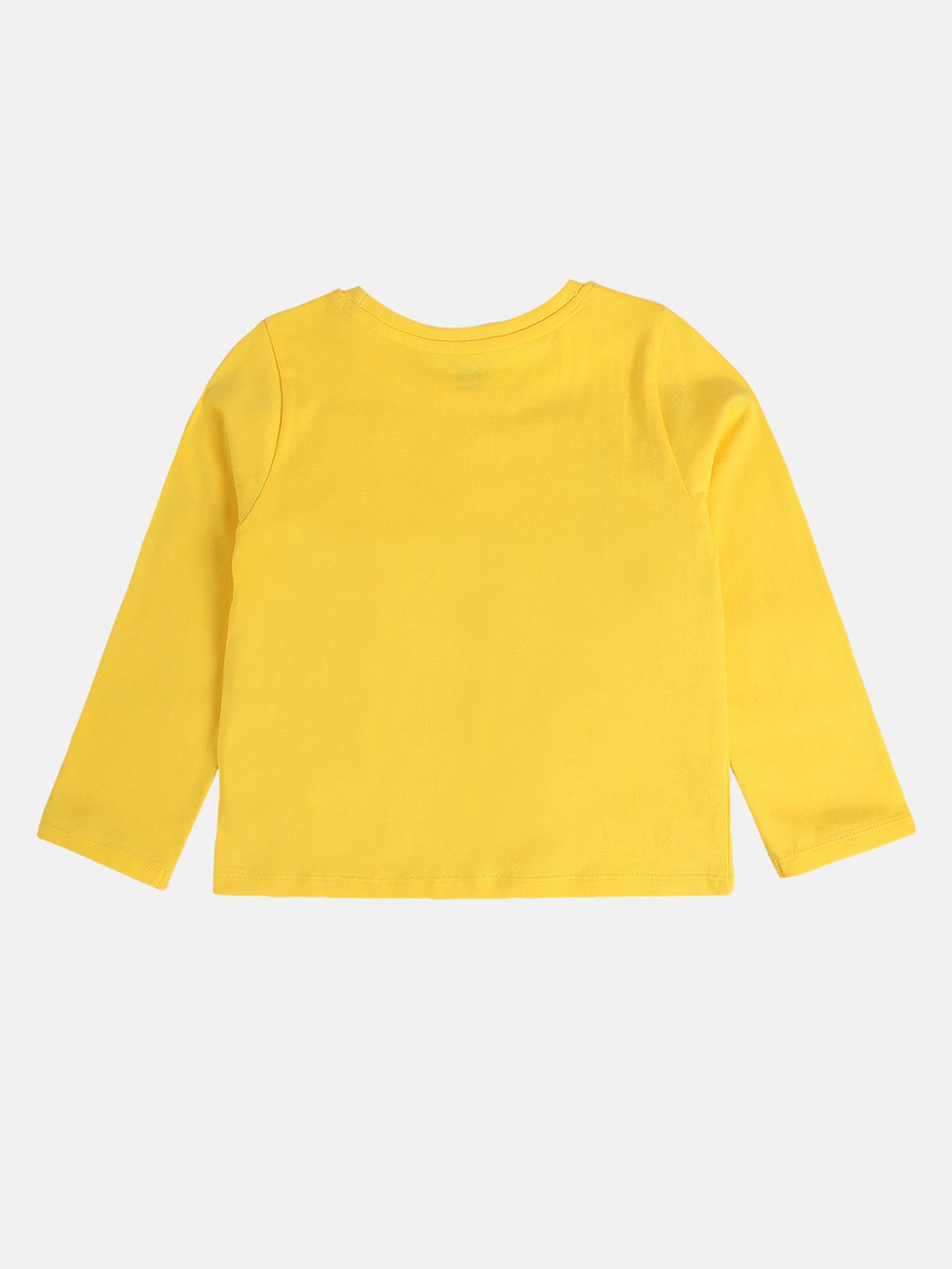 MINIKLUB Girls Yellow Printed Full Sleeves T-Shirt