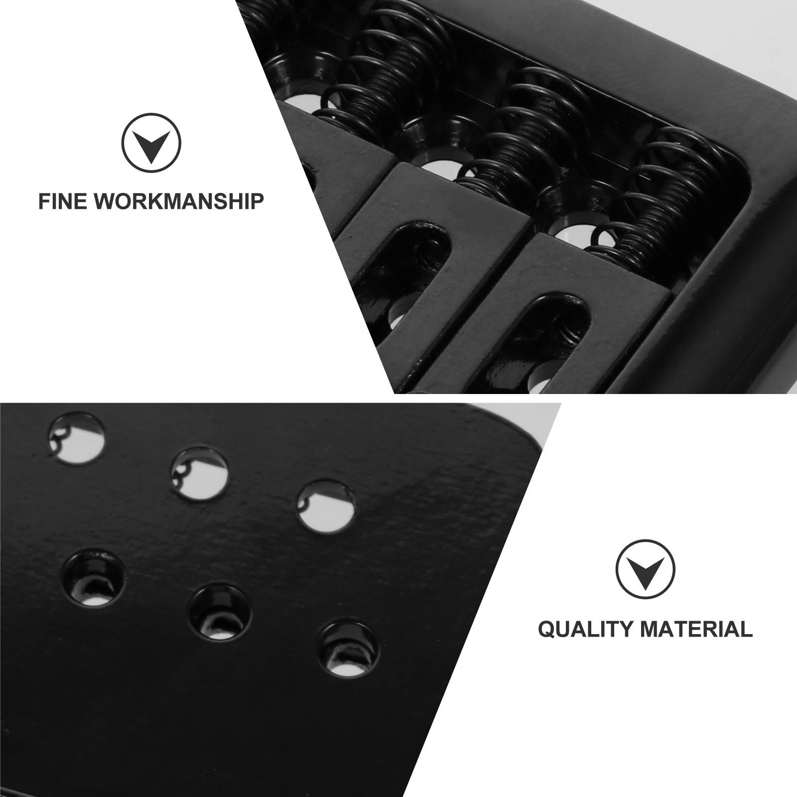 1 Set 6 String Guitar Fixed Bridge Hardtail Bridges Replacement Part (Black)